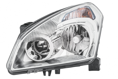 Iluminat auto - Far stanga (D2R/H7, reglaj electric, cu motoras, fundal cromat) NISSAN QASHQAI I 2007-2010