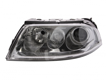 Piese Auto - Far stanga D2S/H7/PY21W, electric, cu motoras, fundal negru, semnalizator transparent VW PASSAT