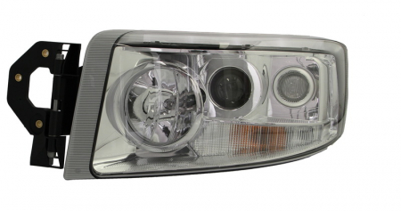 Piese Auto - Far stanga (H1/H3/H7, manual cu halogen de ceata, insertii crom, Semnalizator transparent) RENAULT RVI PREMIUM 2 dupa 2005