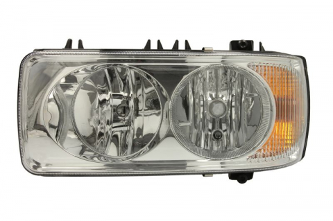 Piese Auto - Far stanga (H1/H7/P21W/W5W, reglaj manual, insertii crom, Semnalizator portocaliu) DAF 75 CF, CF 65, CF 75, CF 85, LF 45, LF 55, XF 105, XF 95 dupa 2001