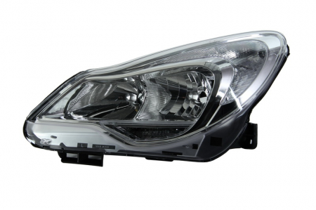 Piese Auto - Far stanga (H1/H7, reglaj electric, cu motoras, fundal cromat) OPEL CORSA D
