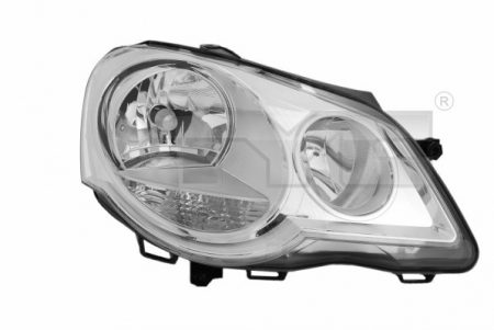 Iluminat auto - Far stanga (H1/H7, reglaj electric, cu motoras, fundal cromat) VW POLO 2005-2009