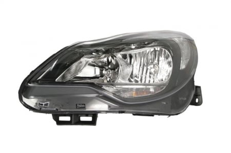 Piese Auto - Far stanga (H1/H7, reglaj electric, cu motoras, fundal negru) OPEL CORSA D 2011-2014