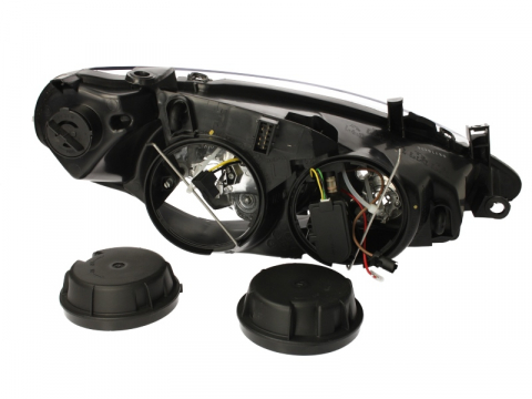 Far stanga (H1/H7, reglaj electric, cu motoras, fundal negru) PEUGEOT 307 2000-2007 [1]