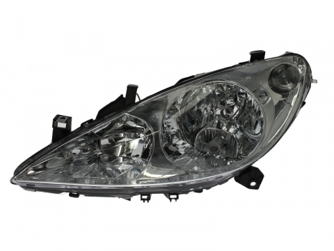 Piese Auto - Far stanga (H1/H7, reglaj electric, cu motoras, fundal negru) PEUGEOT 307 2000-2007