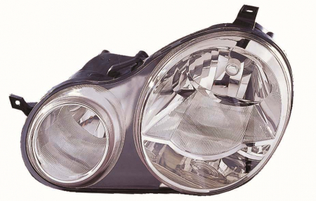 Piese Auto - Far stanga (H1/H7, reglaj electric, fundal cromat) VW POLO 2001-2005