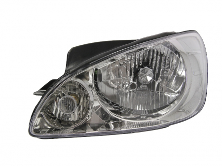 Iluminat auto - Far stanga (H4, electric, cu motoras, fundal argintiu, Semnalizator argintiu) HYUNDAI GETZ 2005-2009
