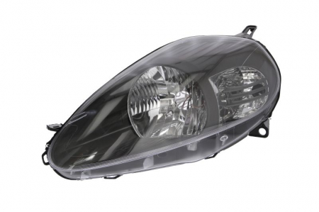 Iluminat auto - Far stanga (H4, electric, cu motoras, fundal negru) FIAT PUNTO 2005-2012