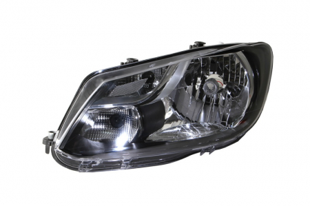 Piese Auto - Far stanga (H4, electric, cu motoras, fundal negru) VW CADDY 2010-2015
