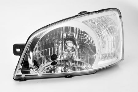 Piese Auto - Far stanga (H4, electric, fundal cromat) HYUNDAI GETZ 2002-2005