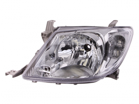 Piese Auto - Far stanga (H4, electric, manual, fundal argintiu, fundal transparent) TOYOTA HILUX 2004-2015