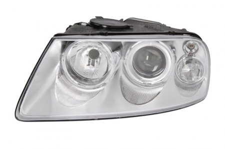 Piese Auto - Far stanga (H7/H9, electric, cu motoras, fundal cromat) VW TOUAREG 2002-2006