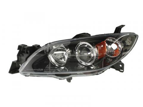 Piese Auto - Far stanga (H7/HB3, electric, fundal cromat, fundal transparent) MAZDA 3 2003-2009