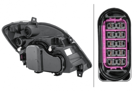 Far stanga (H7/PY21W/W5W, electric, cu motoras, fundal argintiu) MERCEDES SPRINTER 3,5-T (906), SPRINTER 3-T (906), SPRINTER 4,6-T (906), SPRINTER 5-T (906) [1]