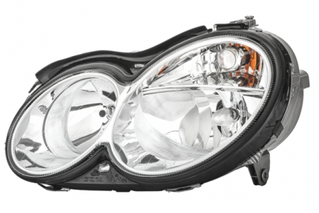Piese Auto - Far stanga (H7/PY21W/W5W, electric, cu motoras, fundal cromat, fundal portocaliu) MERCEDES Clasa CLK (A209), CLK (C209) 2002-2010