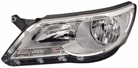Piese Auto - Far stanga H7/PY21W/W5W, electric, cu motoras, interior argintiu, semnalizator portocaliu VW TIGUAN