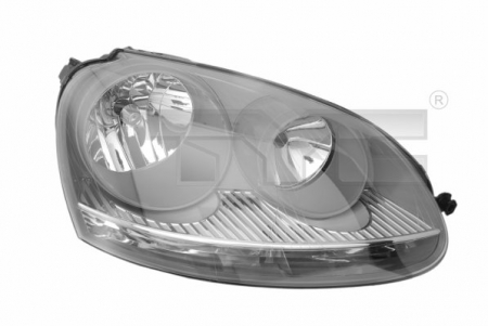 Piese Auto - Far stanga (H7, reglaj electric, cu motoras, fundal argintiu) VW GOLF V, JETTA III