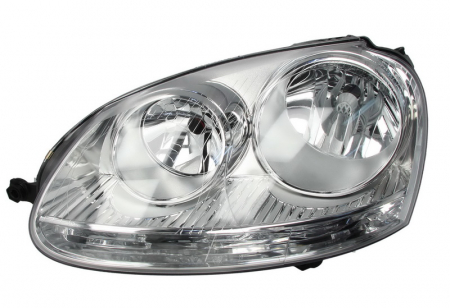 Piese Auto - Far stanga (H7, reglaj electric, cu motoras, fundal cromat) VW GOLF V, JETTA III