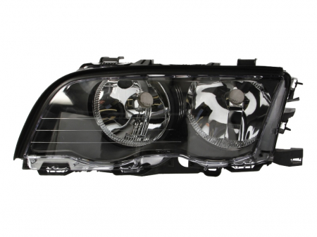 Piese Auto - Far stanga (H7, reglaj electric, cu motoras, fundal negru) BMW Seria 3 (E46)