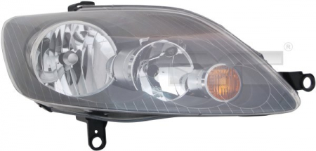Iluminat auto - Far stanga (H7, reglaj electric, cu motoras, fundal negru/insertii crom) VW GOLF 2005-2013