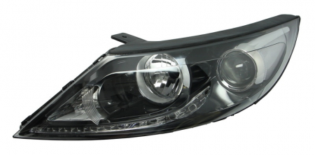 Piese Auto - Far stanga (H7, reglaj electric, cu motoras, fundal negru) KIA SPORTAGE