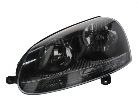 Iluminat auto - Far stanga (H7, reglaj electric, cu motoras, fundal negru) VW GOLF 2003-2009