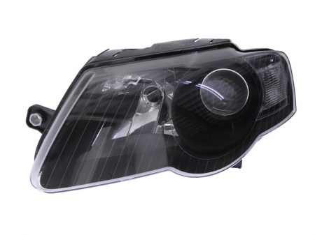Piese Auto - Far stanga (H7, reglaj electric, cu motoras, fundal negru) VW PASSAT 2005-2010