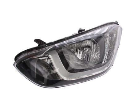 Piese Auto - Far stanga (H7, reglaj electric, fundal cromat, Semnalizator argintiu) HYUNDAI I20 2008-2015