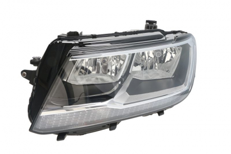 Piese Auto - Far Stanga (halogen, H7/H7/PW24W, electric, cu motor, bec, culoare semnalizator: portocaliu) potrivit VW TIGUAN