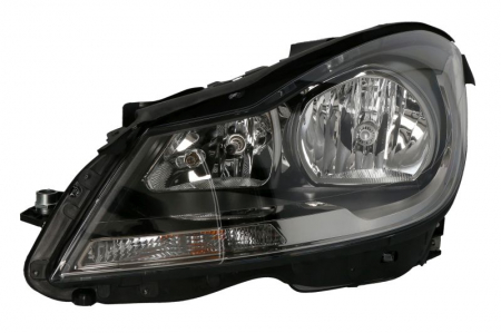 Piese Auto - Far Stanga (halogen, H7/H7/W5W, electric, cu motor, bec) potrivit MERCEDES C (C204), C T-MODEL (S204), C (W204)