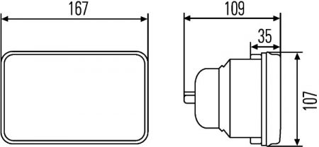 Far universal Dreapta/Stanga (H4, 12/24V, latime 167mm, inaltime 107mm, transparent) potrivit MITSUBISHI GALANT IV; TOYOTA CARINA II, CORONA, CROWN; FENDT 200, 300, 600 01.72- [2]