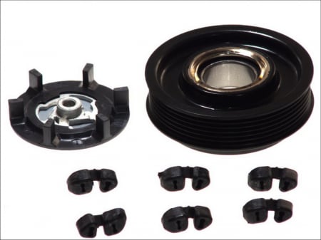 Fulie ambreiaj compresor AC clima (DENSO 7SEU17C 6PK 115mm) ALFA ROMEO MITO; CHEVROLET AVEO; FIAT DOBLO, GRANDE PUNTO, LINEA, PUNTO, PUNTO EVO, QUBO; FORD KA; OPEL AGILA 1.3D/1.7D dupa 2003 [1]