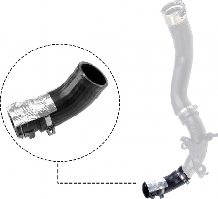 Racire - Furtun intercooler (Inferior, diametru 41,5/42,5mm, lungime 155mm, negru) potrivit DACIA LOGAN II, LOGAN MCV II, SANDERO II; RENAULT CAPTUR I, CLIO IV, CLIO IV/KOMBI 0.9/0.9LPG 10.12-