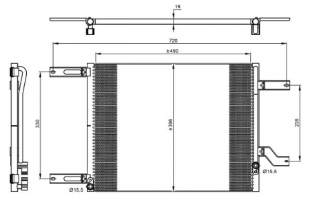 Radiator clima AC - Furtun intercooler (silicon) CITROEN BERLINGO, C5 II, XSARA PICASSO; PEUGEOT 407, 407 SW, PARTNER, PARTNER TEPEE, PARTNERSPACE 1.6D dupa 2004