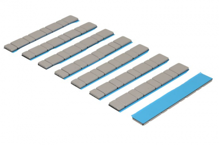 Greutate vulcanizare oţel, argintiu, 5/10g, 4x10g; 4x5g, banda larga; pictura; zincat (pret pt: 100buc) [1]