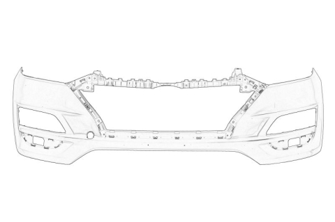 Grile - Grila bara Fata (cu gauri pentru Proiector ceata, cu gauri pentru lumini de zi, plastic) potrivit HYUNDAI TUCSON 06.15-05.23 SUV