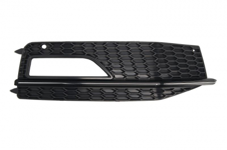 Grile - Grila bara fata Dreapta cu ornamente cromate, S, cu locas proiector negru potrivit AUDI A4 ALLROAD B8, A4 B8 2007-2016
