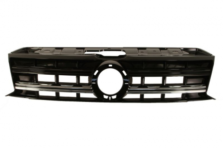 Grile - Grila radiator Mijloc cu locas emblema; cu ornamente cromate, negru potrivit VW AMAROK 3.0D dupa 2017