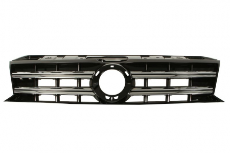 Grile - Grila radiator Mijloc cu locas emblema; garnituri cromate, negru potrivit VW AMAROK 3.0D dupa 2016