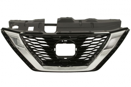 Grile - Grila radiator (with parking sensor holes, negru) potrivit NISSAN QASHQAI II J11 03.17-12.20