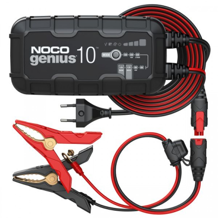 Service acumulatori - Incarcator baterii GENIUS10EU, putere incarcare: 6/12 V NOCO, curent schimbare: 10A, putere: 120/240V, tip baterie: AGM/EFB/GEL/Li-Ion/MF/WET