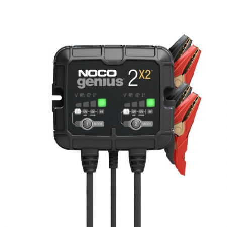 Service acumulatori - Incarcator baterii GENIUS2X2, voltaj incarcare: 6/12 V NOCO, curent schimbat: 2A, alimentare electrica: 120/240V, tip baterie: AGM/EFB/GEL/Li-Ion/MF/WET