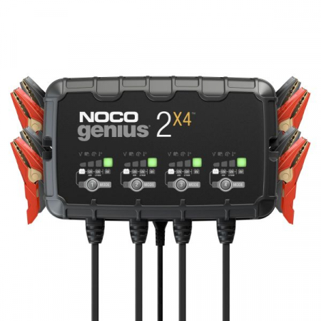 Service acumulatori - Incarcator baterii GENIUS2X4, putere incarcare: 6/12 V NOCO, curent schimbare: 2A, putere: 120/240V, tip baterie: AGM/EFB/GEL/Li-Ion/MF/WET