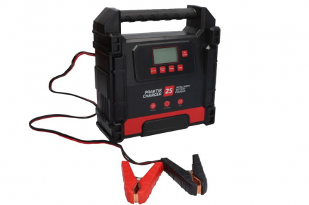 Service acumulatori - Incarcator baterii PRAKTIK CHARGER 25 LCD, voltaj incarcare: 12/24 V IDEAL, curent schimbat: 25A, alimentare electrica: 230V, tip baterie: AGM/EFB/GEL/LiFePO4/MF/WET