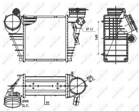 Intercooler - Intercooler AUDI A3; SEAT LEON, TOLEDO II; SKODA OCTAVIA I; VW BORA, GOLF IV 1.9D intre 2000-2010