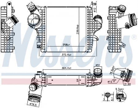 Intercooler - Intercooler potrivit AUDI Q7, Q8; VW TOUAREG 3.0/3.0H 02.18-