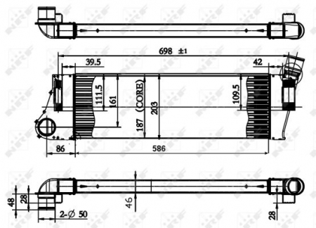 Intercooler - Intercooler RENAULT GRAND SCENIC II, MEGANE II, SCENIC II 1.5D/1.9D/2.0 dupa 2002