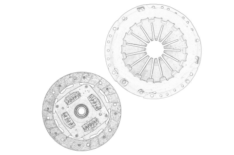 Piese Auto - Kit ambreiaj (dosc + placa de presiune, 220mm) potrivit FORD FIESTA VII, FOCUS IV, PUMA 1.0/1.0ALK/1.0H 05.17-