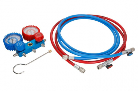 Echipamente service AC - Kit testare scurgeri ERRECOM , tip refrigerant R12/R134a cu manometre si seturi de presiune