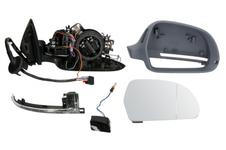 Oglinzi auto - Oglinda dreapta electrica, asferic, incalzita, grunduita, pliabila electric AUDI A6, A6 ALLROAD intre 2008-2011